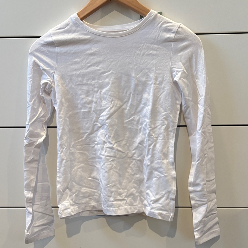 H&M Crisp White Long Sleeve Tee size 12/14